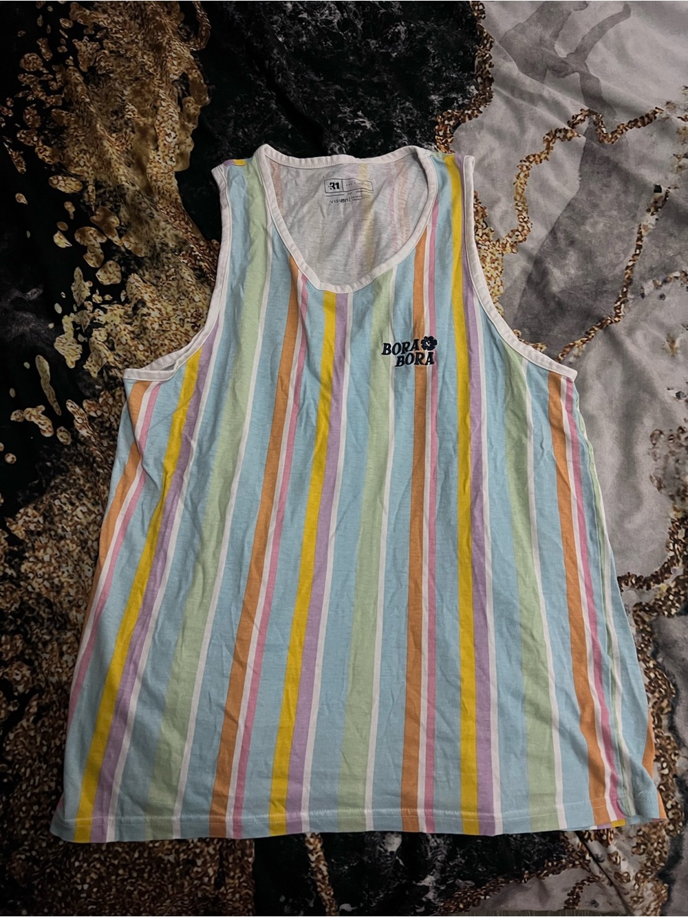 Pastel Striped Men's Tank